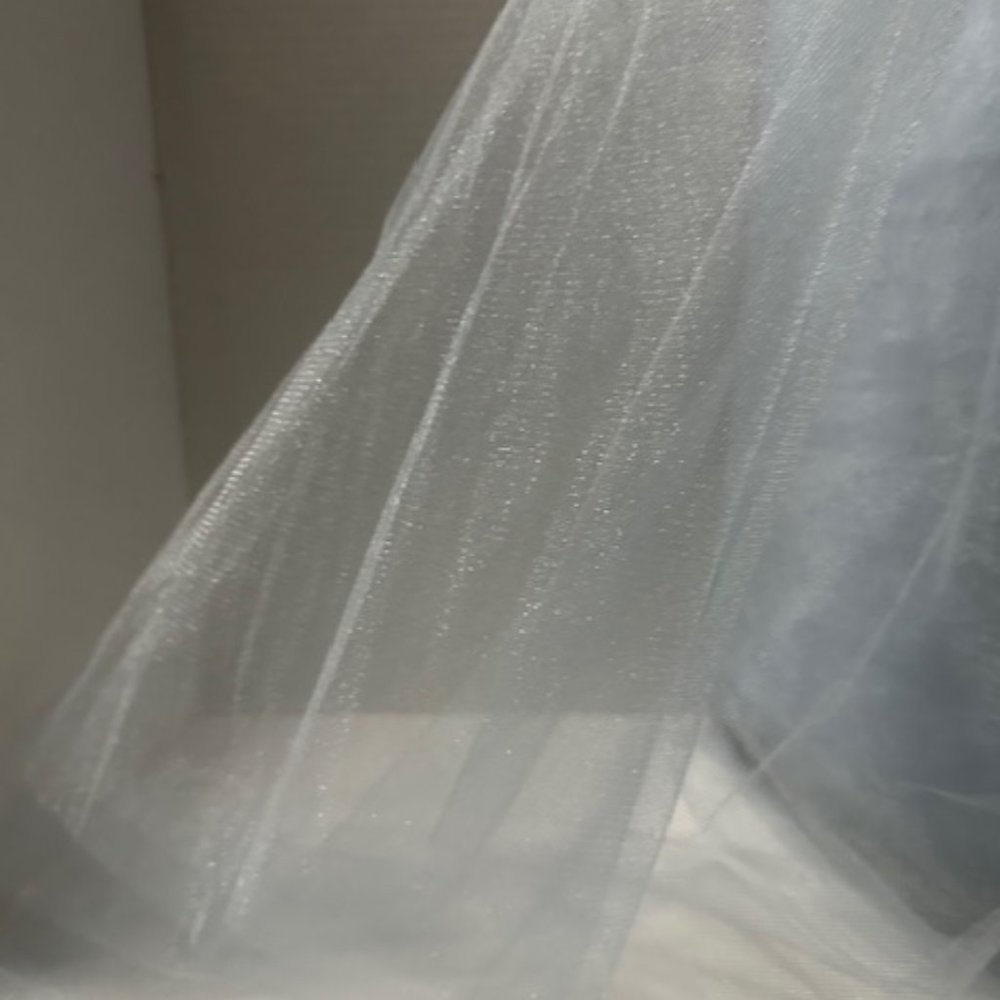 Baby Blue Illusion Sparkle Tulle Wedding Shower Fabric - Picture 3 of 4